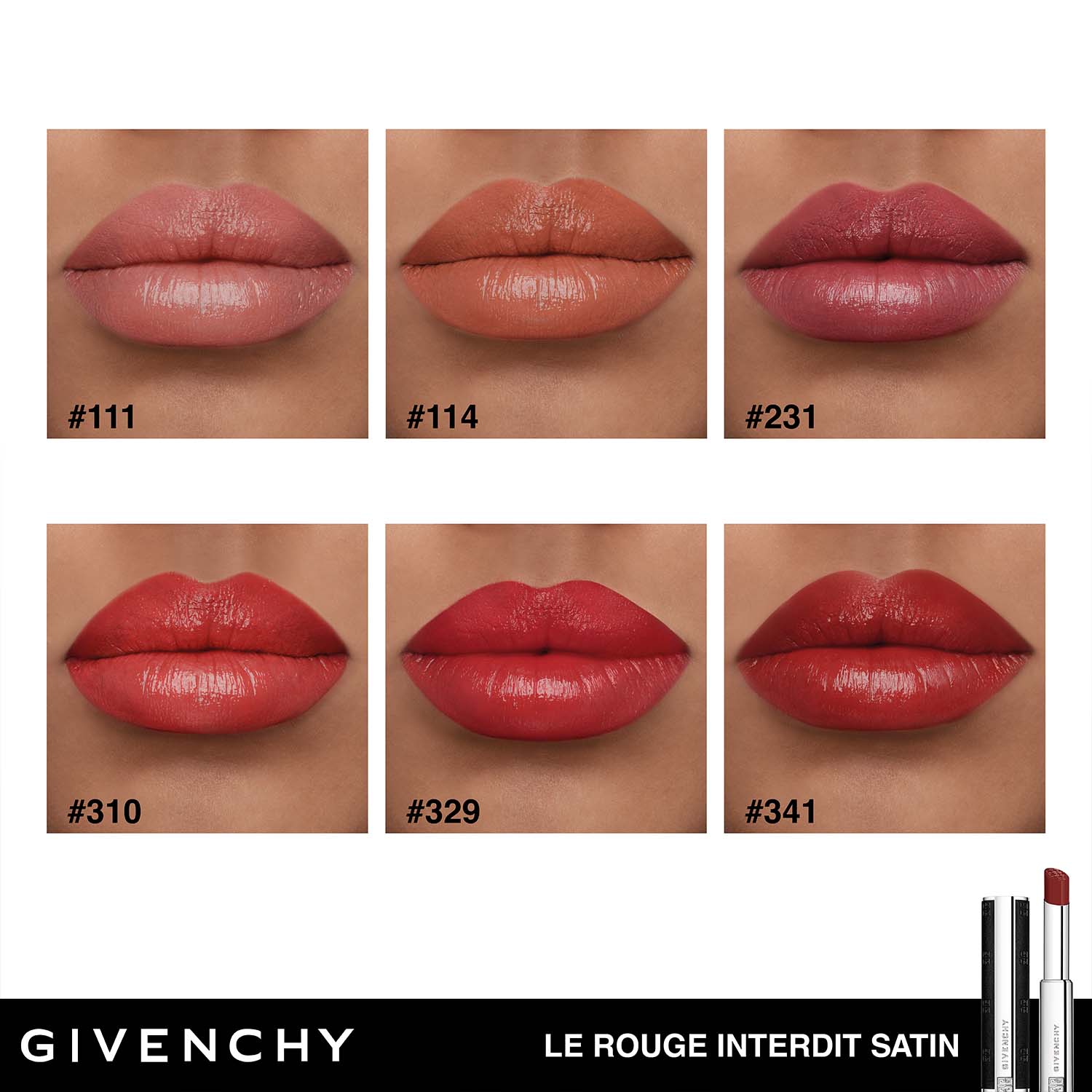 LE ROUGE INTERDIT INTENSE SATÍN LABIAL SEMI MATE DE GIVENCHY (LABIAL EN BARRA CON ACABADO SATINADO)